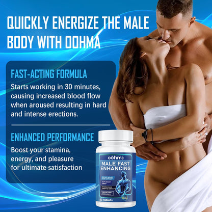 Oohma New Male Enhancing Supplement, Designed to be Fast Acting for Blood Flow to Gain Length & Girth + Stamina, Maca, Epimedium, and Other Natural Ingredients, 3rd Party Tested Supplement 60 Tablets - dailyvitalstore