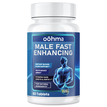 Oohma New Male Enhancing Supplement, Designed to be Fast Acting for Blood Flow to Gain Length & Girth + Stamina, Maca, Epimedium, and Other Natural Ingredients, 3rd Party Tested Supplement 60 Tablets - dailyvitalstore