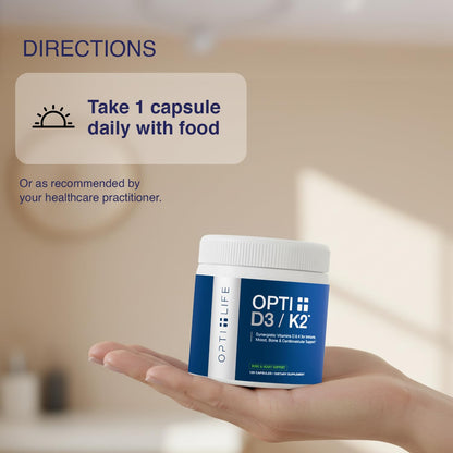 Opti + D3/K2 Supplement | Bone Health, Cardiovascular Wellness and Immune Support* Supplement | Vitamin D3 K2 Daily Support | 120 Capsules/120 Servings - dailyvitalstore