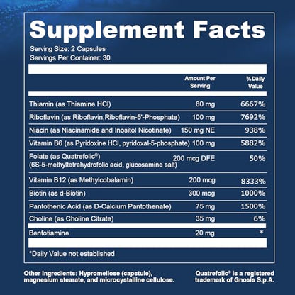 Opti + Homocysteine Capsules | Daily Brain and Heart Health Supplements* | Brain Supplement with Methylcobalamin & Methylfolate | 60 capsules/30 Servings - dailyvitalstore
