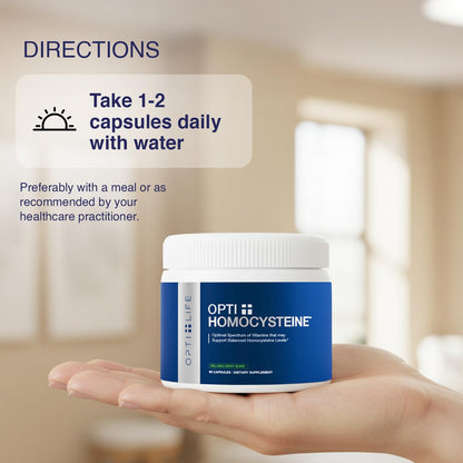 Opti + Homocysteine Capsules | Daily Brain and Heart Health Supplements* | Brain Supplement with Methylcobalamin & Methylfolate | 60 capsules/30 Servings - dailyvitalstore