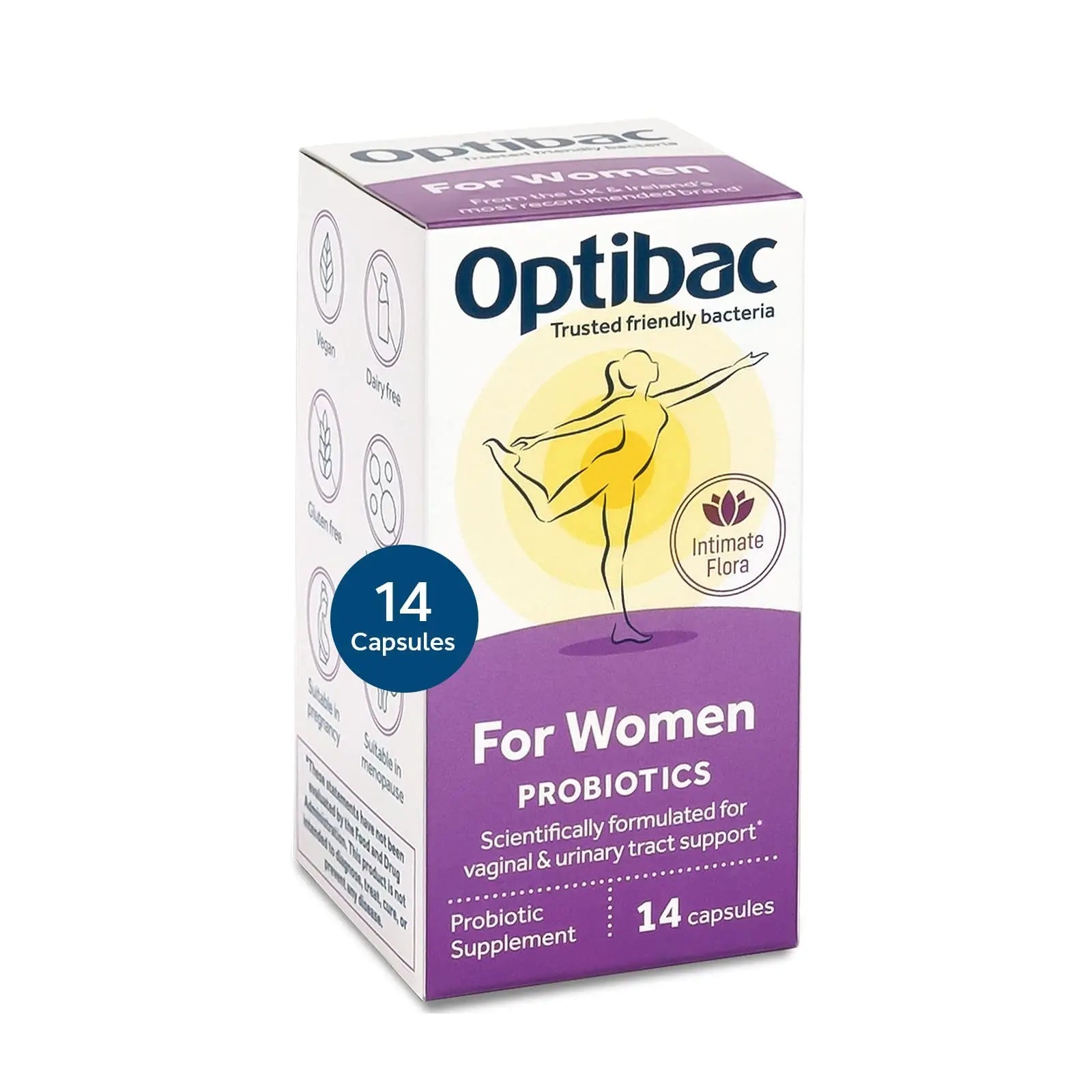 Optibac Probiotics for Women - Vegan Probiotic to Support Vagina Flora and Urinary Tract Health - 14 Capsules - dailyvitalstore