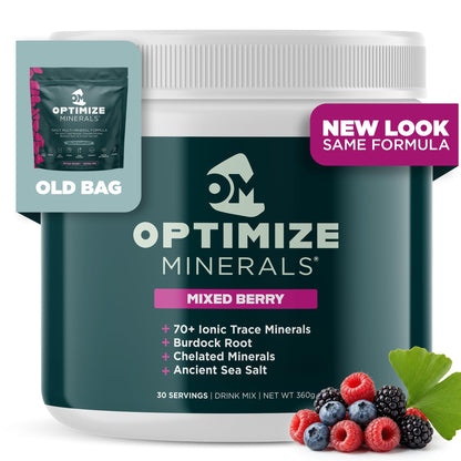 Optimize Minerals Multi Mineral - New Look Same Daily Formula – Magnesium, Electrolytes & Trace Mineral Supplement Powder - Gluten Free Vitamins Drink - dailyvitalstore