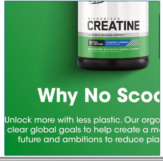 Optimum Micronized Creatine Monohydrate Powder, Blueberry Lemonade Creatine, 135 Servings,5 Grams Per Serving - dailyvitalstore