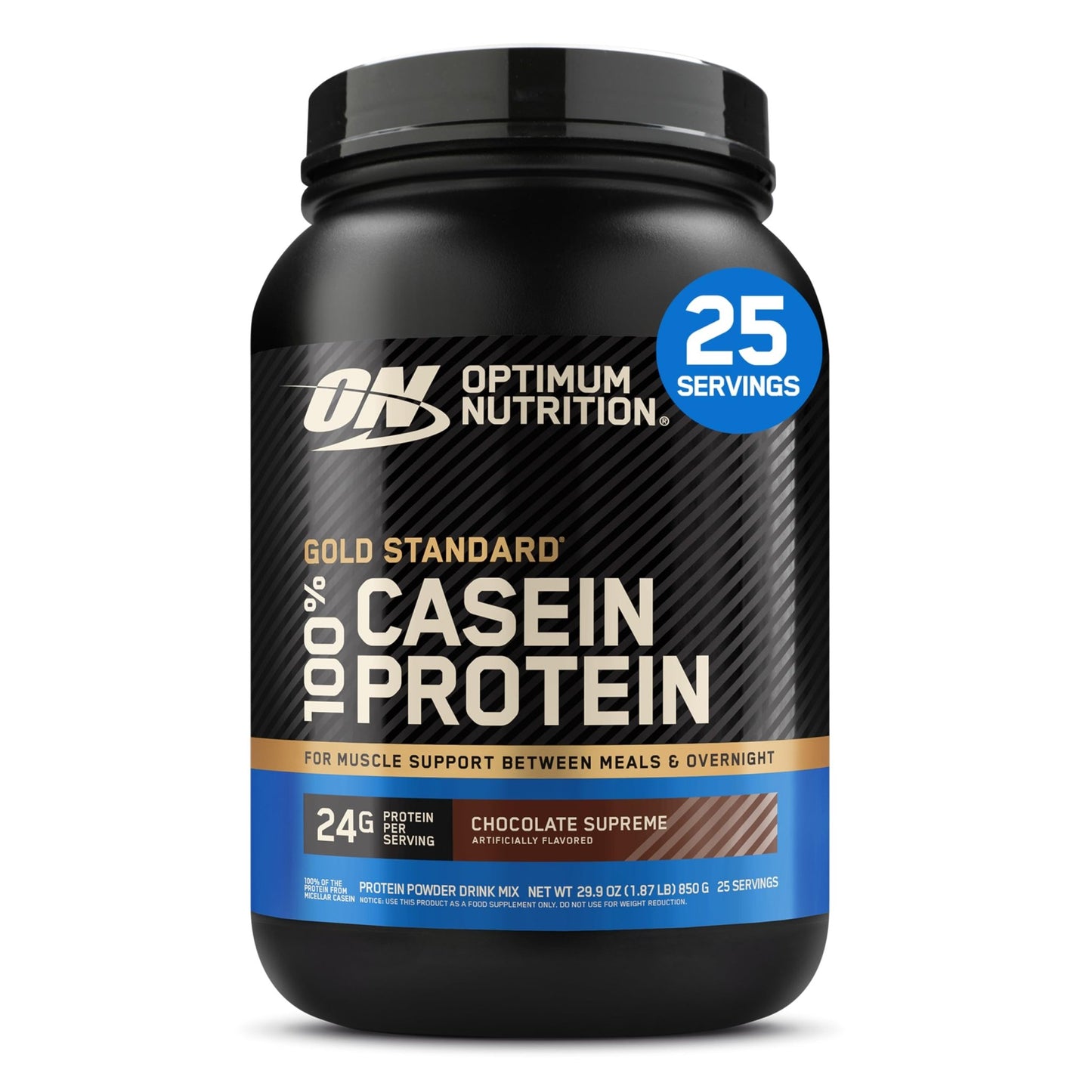 Optimum Nutrition Gold Standard 100% Micellar Casein Protein Powder, Slow Digesting, Helps Keep You Full, Overnight Muscle Recovery, Chocolate Supreme, 2 Pound (Packaging May Vary) - dailyvitalstore