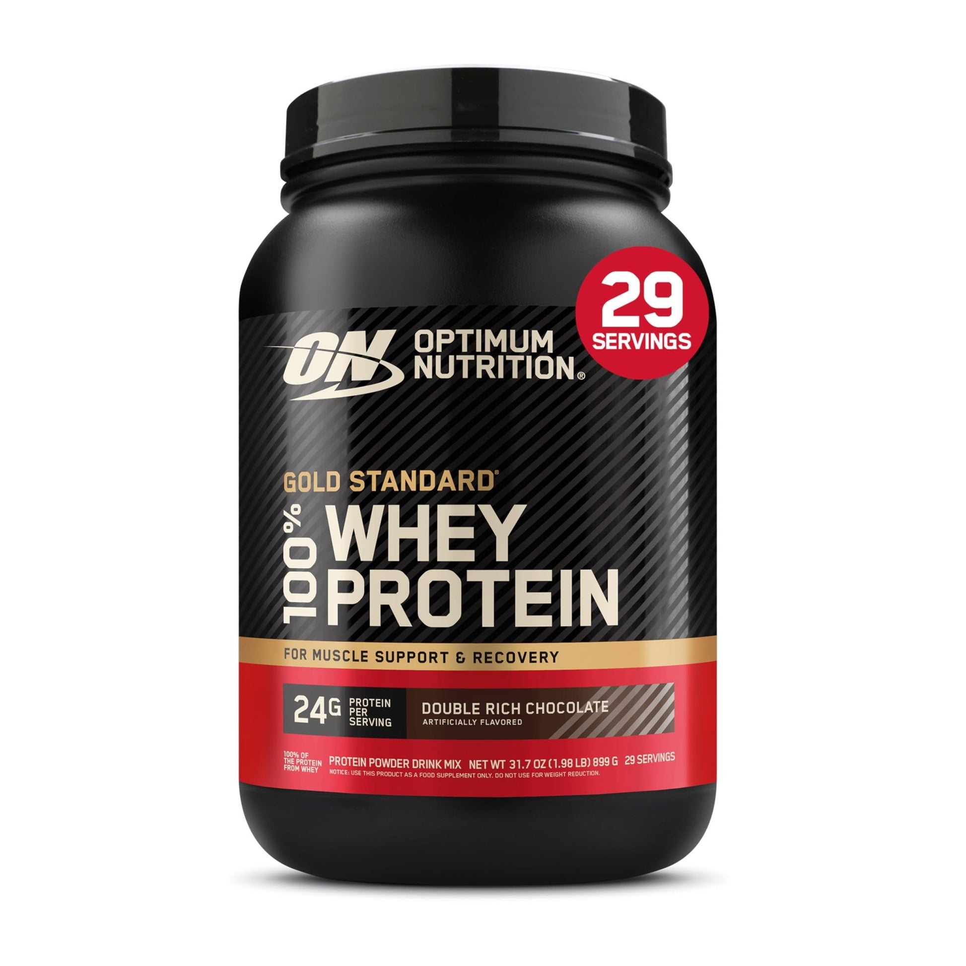 Optimum Nutrition Gold Standard 100% Whey Protein Powder, Double Rich Chocolate 1.98 Pound (Packaging May Vary) - dailyvitalstore