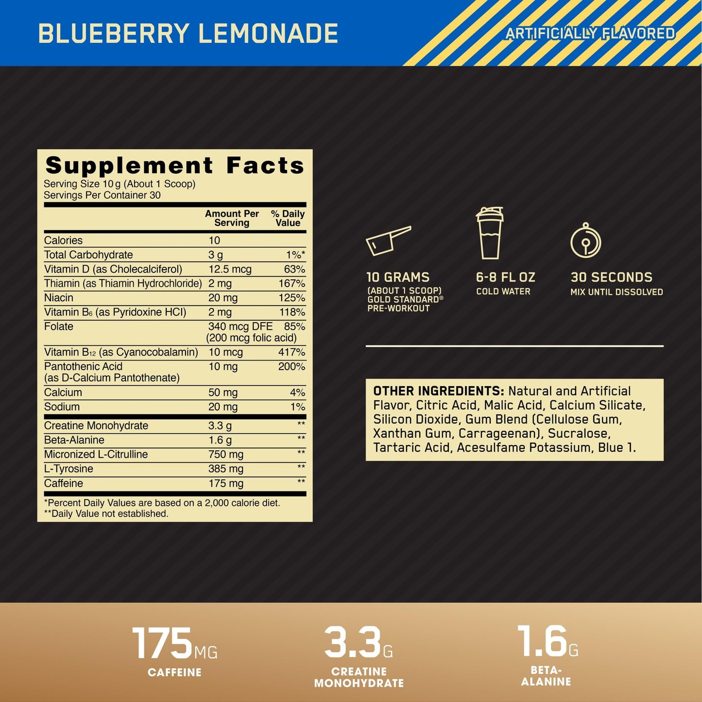 Optimum Nutrition Gold Standard Pre-Workout, Vitamin D for Immune Support, with Creatine, Beta-Alanine, and Caffeine for Energy, Keto Friendly, Blueberry Lemonade - dailyvitalstore