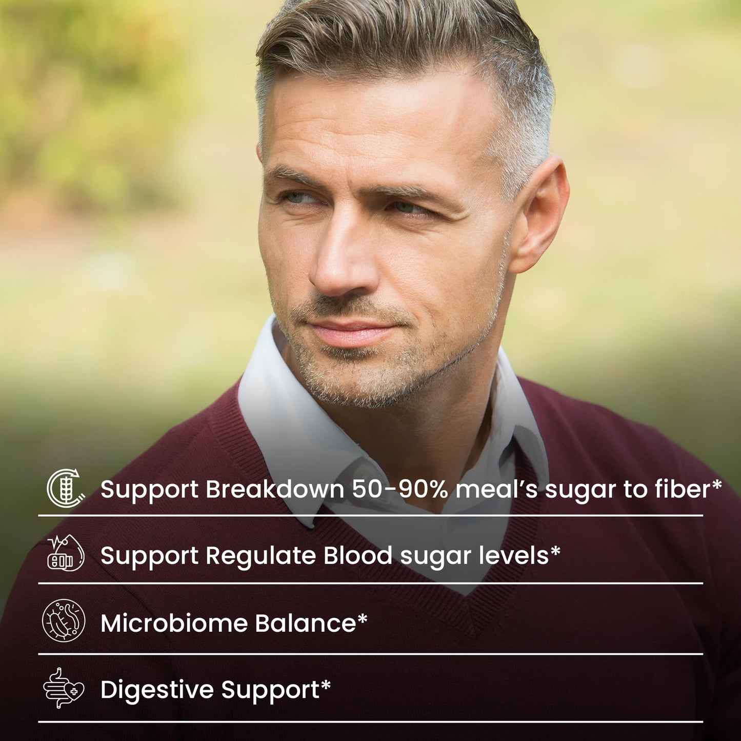 OPTIVIDA Sugr-2-Fibr - Natural Blood Sugar Support Supplement with Enzyme Technology - Glucose Support Supplement - Sugar to Fiber for Gut & Energy Levels - dailyvitalstore
