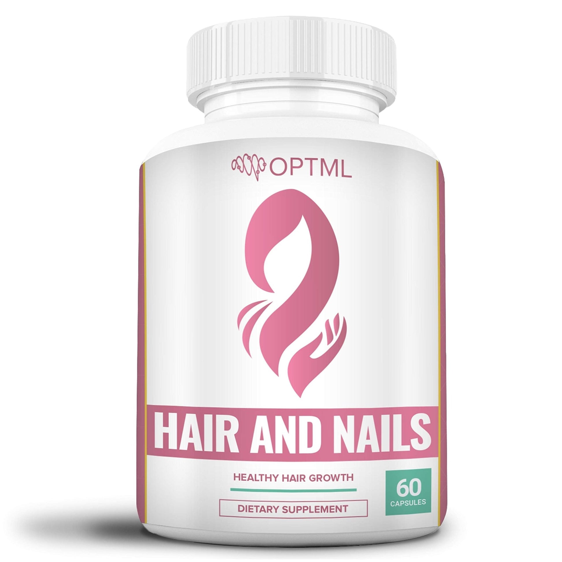 OPTML Hair and Nail Vitamins for Hair Growth and Thickness, Biotin-Infused Hair Pills, Hair Vitamins for Faster Hair Growth and Healthy Nails, for Women and Men, 60 Capsules - dailyvitalstore