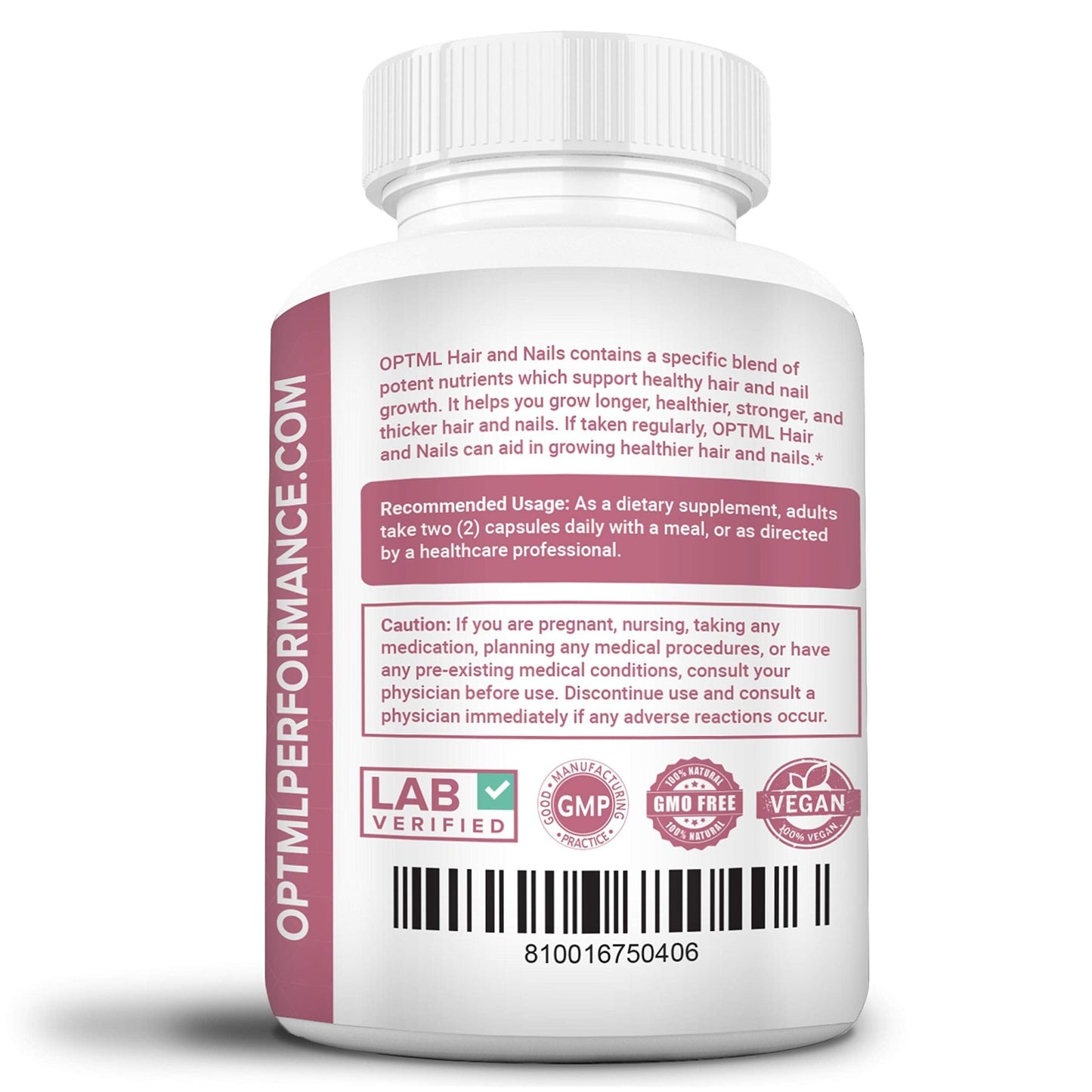 OPTML Hair and Nail Vitamins for Hair Growth and Thickness, Biotin-Infused Hair Pills, Hair Vitamins for Faster Hair Growth and Healthy Nails, for Women and Men, 60 Capsules - dailyvitalstore