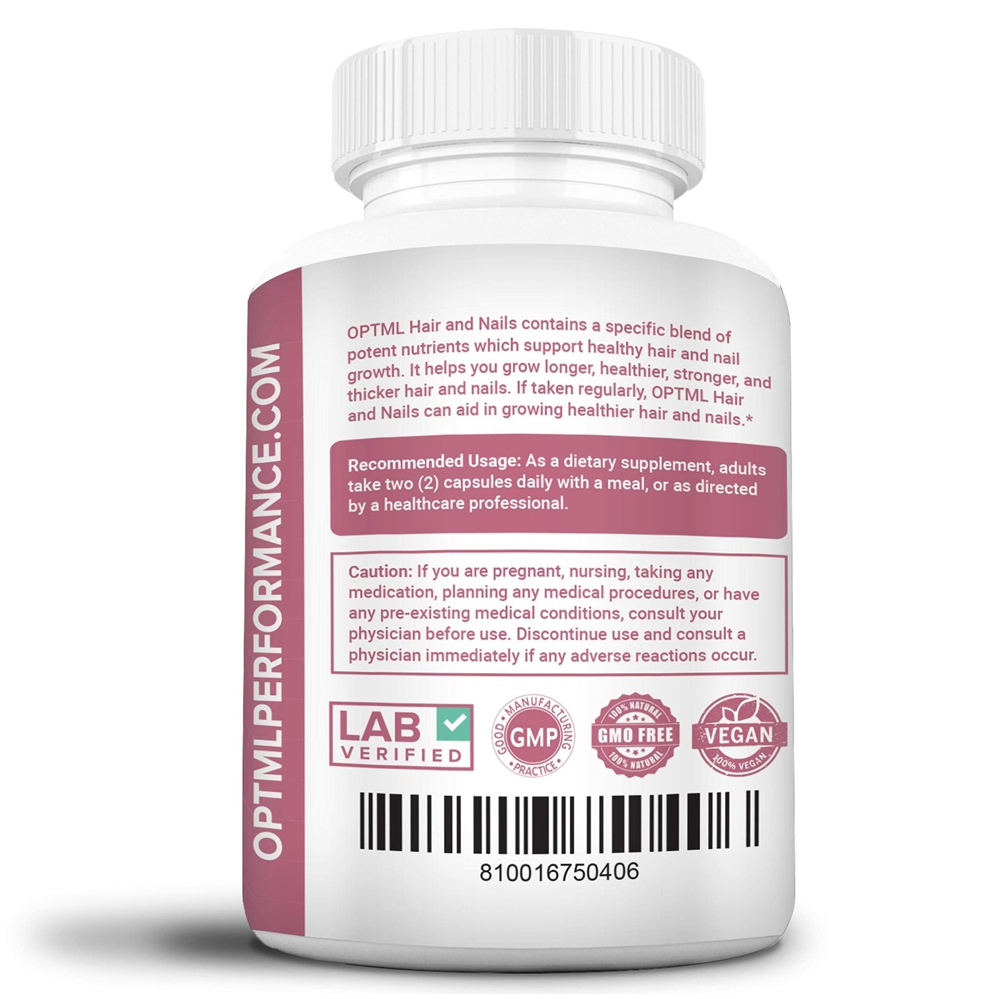OPTML Hair and Nail Vitamins for Hair Growth and Thickness, Biotin-Infused Hair Pills, Hair Vitamins for Faster Hair Growth and Healthy Nails, for Women and Men, 60 Capsules - dailyvitalstore