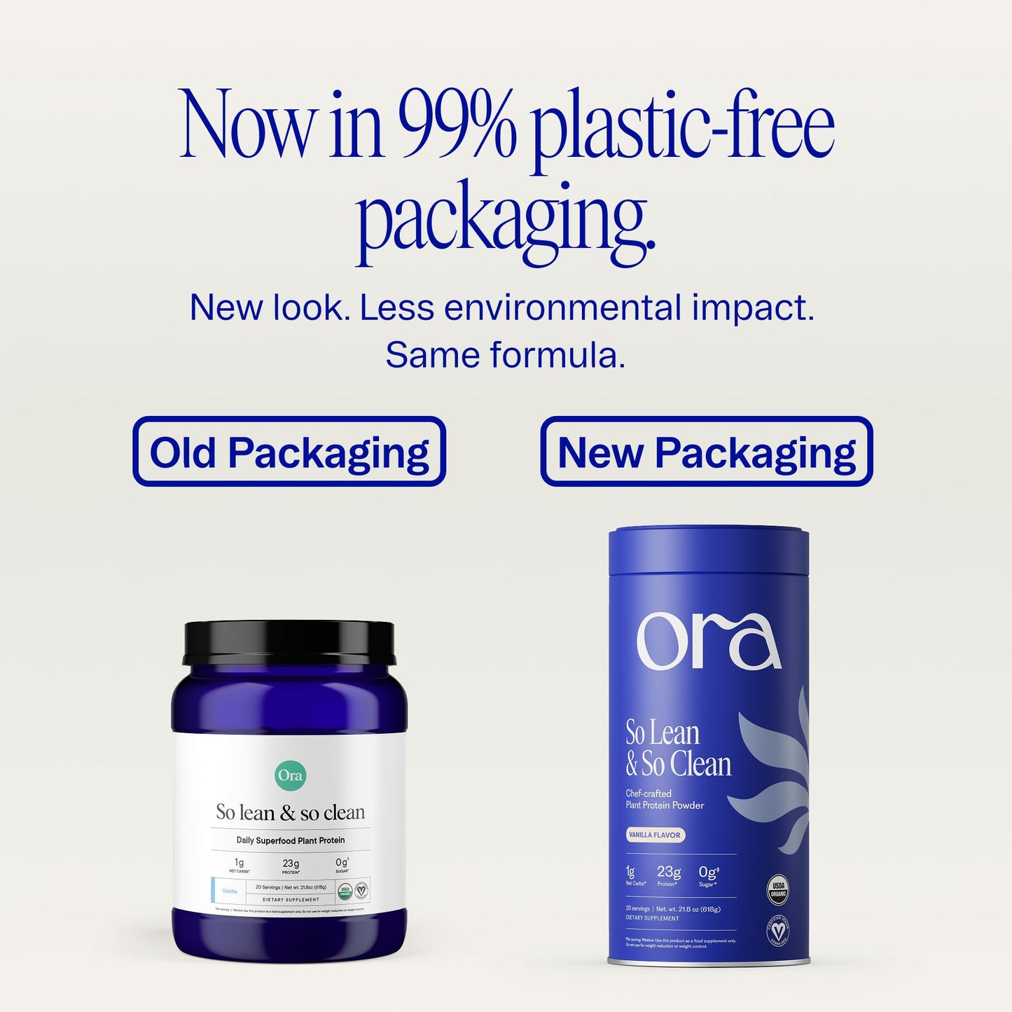 Ora Organic Plant-Based Protein Powder - 23g Protein for Women and Men - Vanilla Flavor 20 Servings, Vegan, Clean Protein - dailyvitalstore