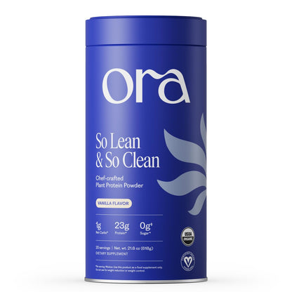 Ora Organic Plant-Based Protein Powder - 23g Protein for Women and Men - Vanilla Flavor 20 Servings, Vegan, Clean Protein, Third-Party Tested, Gluten-Free - 20 Servings - dailyvitalstore