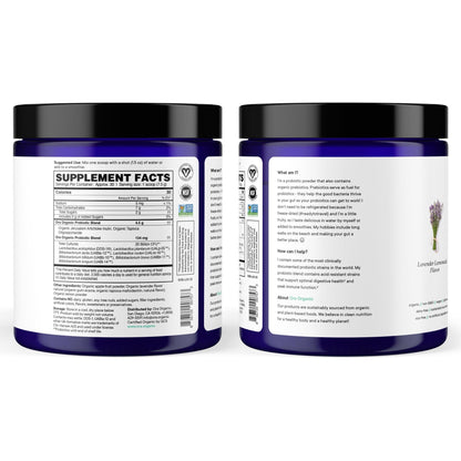 Ora Organic Prebiotic and Probiotic Powder Supplement - 20 Billion Probiotics, 7 Strains for Best Prebiotic Powder, Non-GMO, Probiotics for Women, Men & Kids - Lavender Lemonade Flavor, 30 Servings - dailyvitalstore