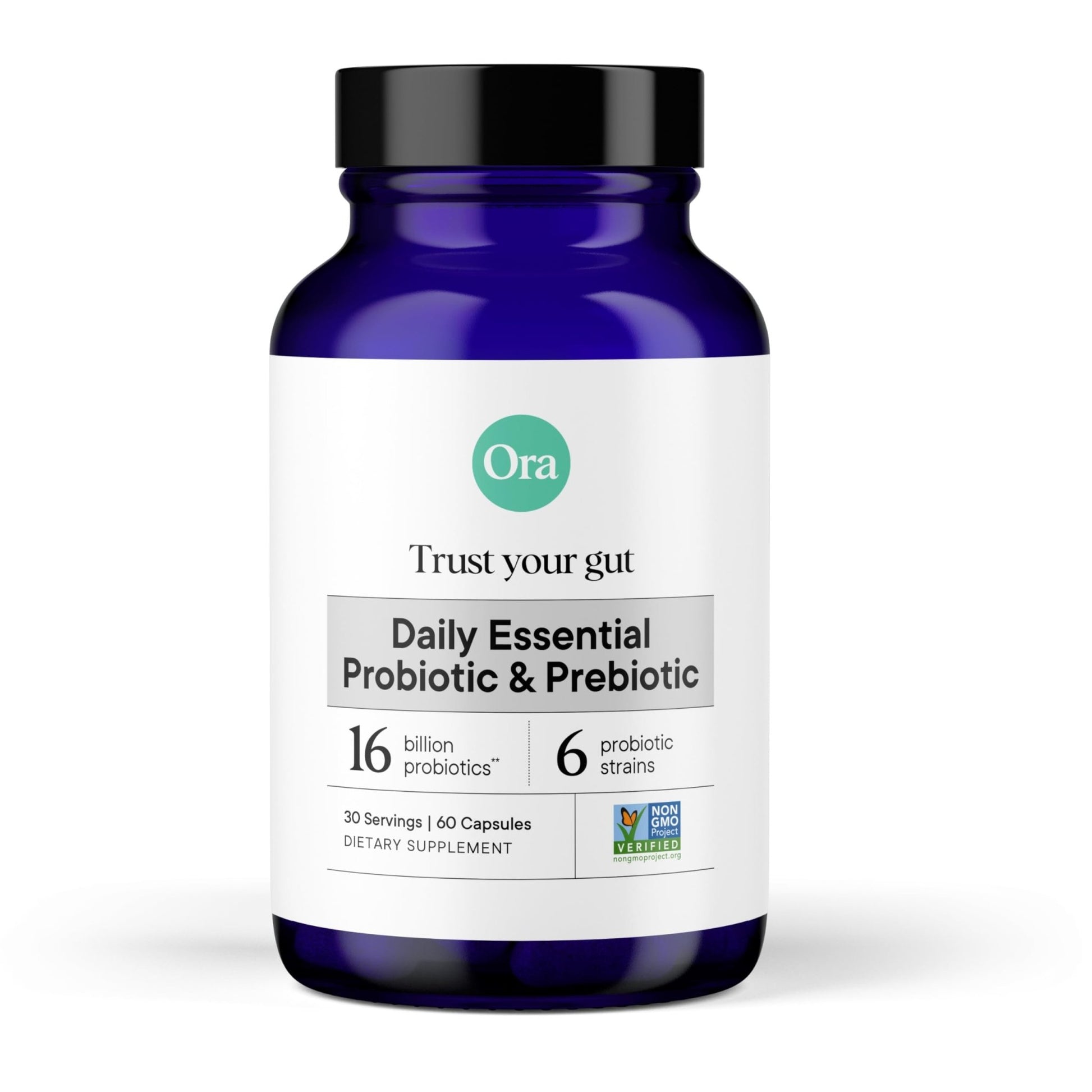 Ora Organic Probiotics with Prebiotics for Digestive Health 16 Billion CFU - Trust Your Gut - Strains - Acidophilus Lactobacillus Breve Bifidum Lactis - dailyvitalstore