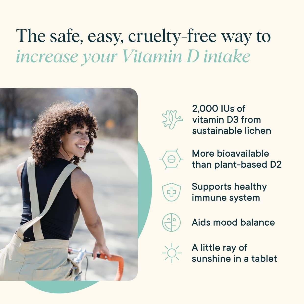 Ora Organic Vitamin D3 2000IU - Vegan Vitamin D Chewables from Lichen for Bone Health, Immune Support, & Mood | Maximum Absorption - 1 Month Supply, 30 Vegan Chewable Vanilla Tablets - dailyvitalstore