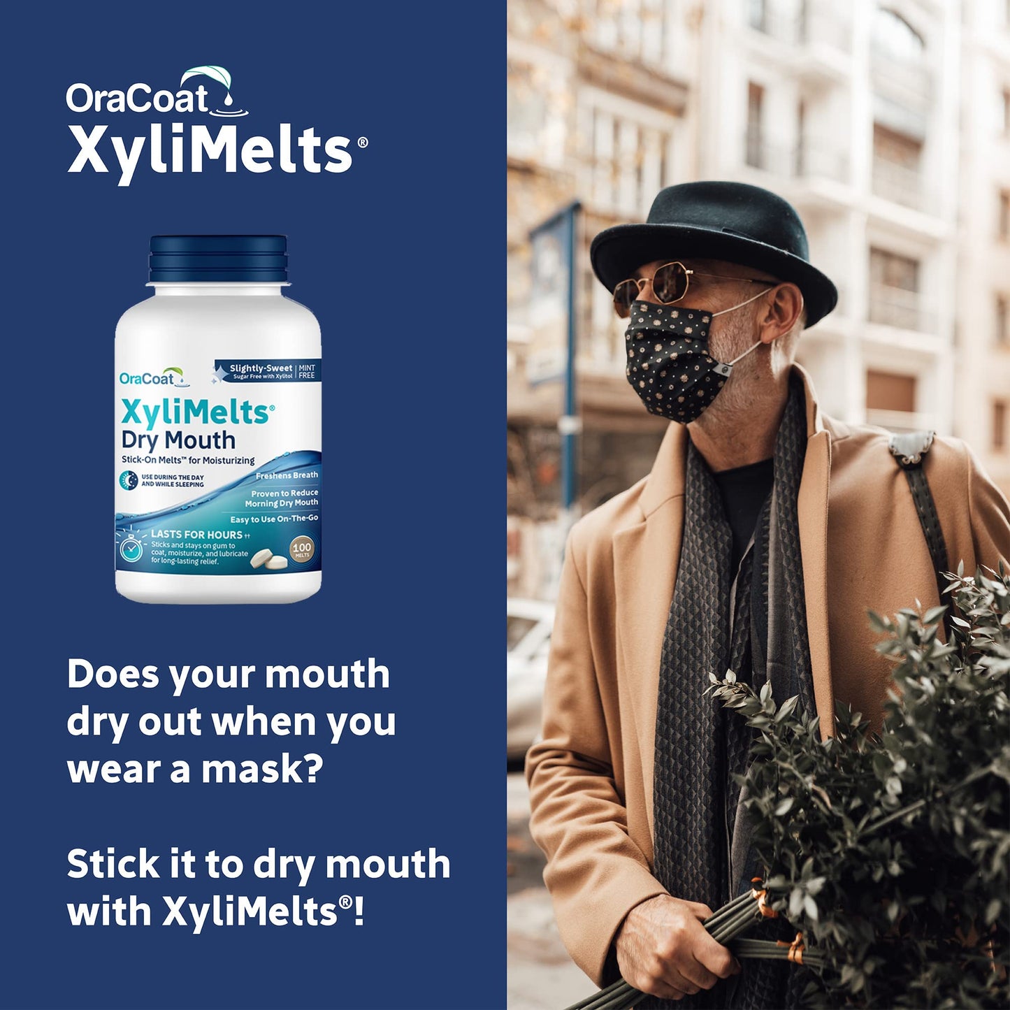 Oracoat XyliMelts for Dry Mouth Night Time or Day - Moisturizing Dry Mouth Adhering Discs, Sugar Free with Xylitol, 100 Count, - dailyvitalstore
