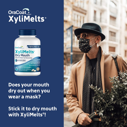 Oracoat XyliMelts for Dry Mouth Night Time or Day - Moisturizing Dry Mouth Adhering Discs, Sugar Free with Xylitol, 100 Count, - dailyvitalstore