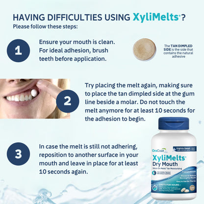 Oracoat XyliMelts for Dry Mouth Night Time or Day - Moisturizing Dry Mouth Adhering Discs, Sugar Free with Xylitol, 100 Count, - dailyvitalstore