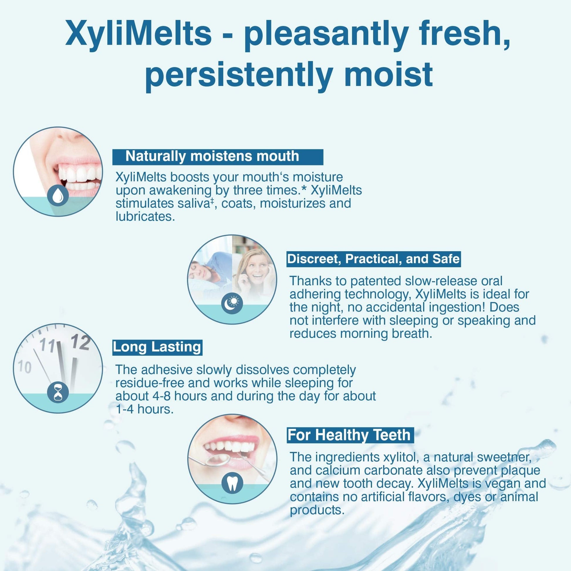 Oracoat XyliMelts for Dry Mouth Night Time or Day - Moisturizing Dry Mouth Adhering Discs, Sugar Free with Xylitol, 100 Count, - dailyvitalstore