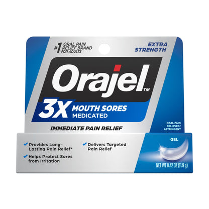 Orajel 3X for Mouth Sores: Maximum Strength Gel Tube 0.42oz- from 1 Oral Pain Relief Brand - dailyvitalstore