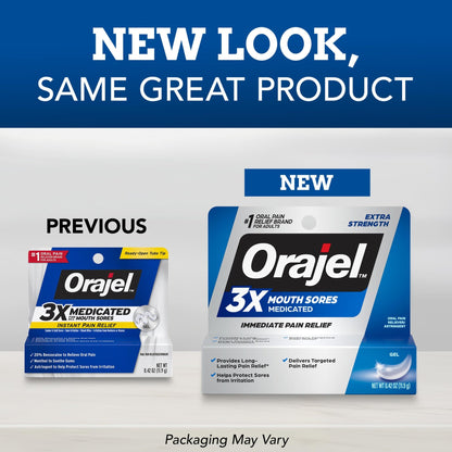 Orajel 3X for Mouth Sores: Maximum Strength Gel Tube 0.42oz- from 1 Oral Pain Relief Brand - dailyvitalstore