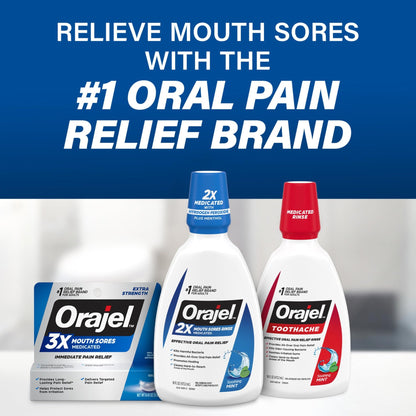 Orajel 3X for Mouth Sores: Maximum Strength Gel Tube 0.42oz- from 1 Oral Pain Relief Brand - dailyvitalstore