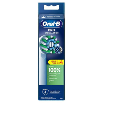 Oral B Cross Action Electric Toothbrush Replacement Brush Heads Refill, 4Count - dailyvitalstore