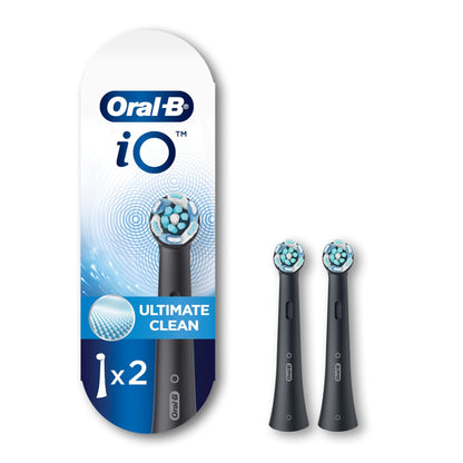 Oral-B iO Series Ultimate Clean Electric Toothbrush Replacement Brush Heads for an Oral-B Electric Toothbrush, 2 Count, Black - dailyvitalstore