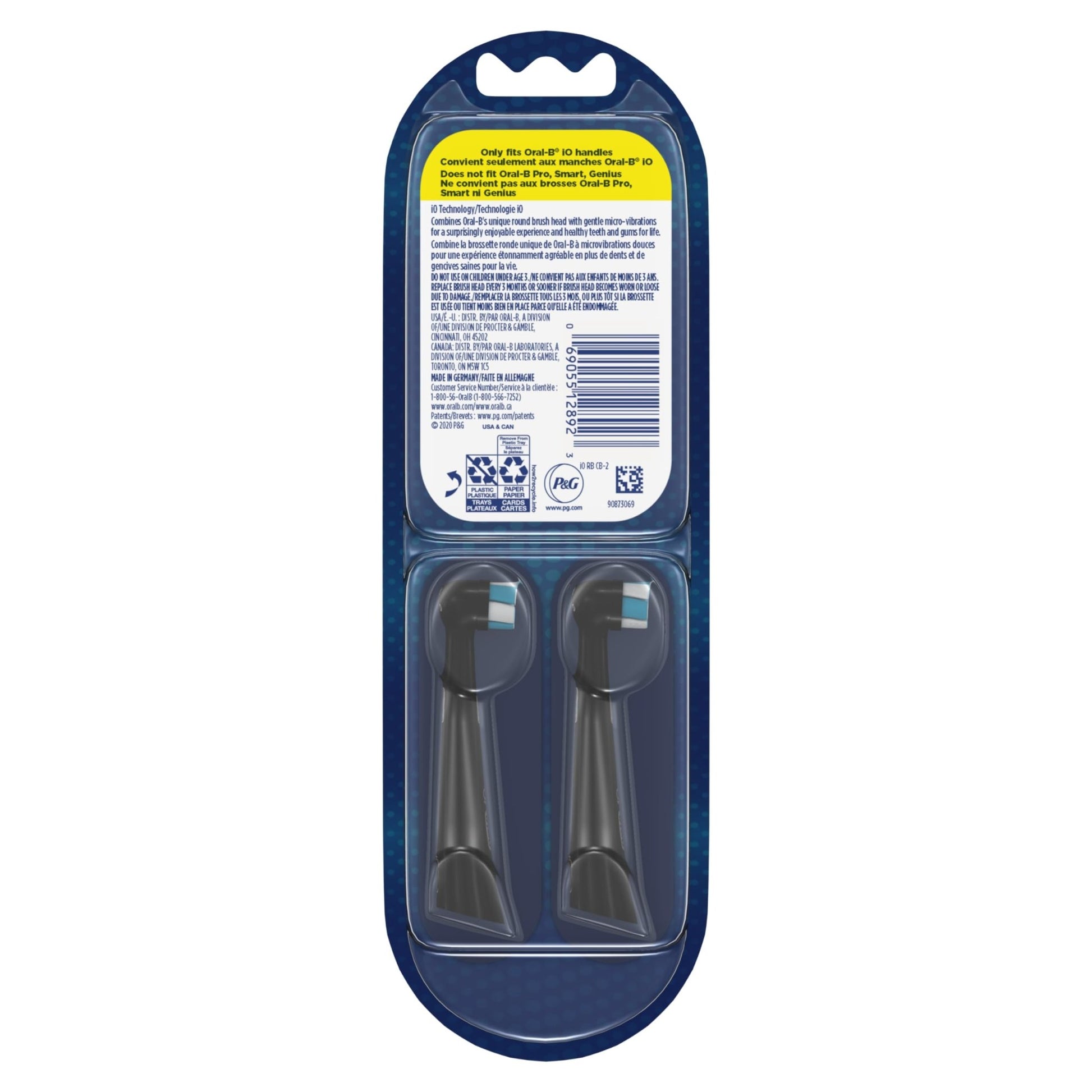 Oral-B iO Series Ultimate Clean Electric Toothbrush Replacement Brush Heads for an Oral-B Electric Toothbrush, 2 Count, Black - dailyvitalstore