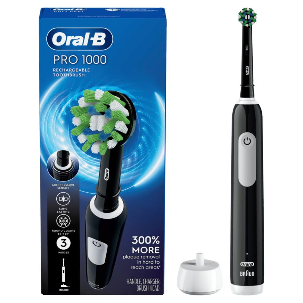 Oral-B Pro 1000 Rechargeable Electric Toothbrush, Black - dailyvitalstore