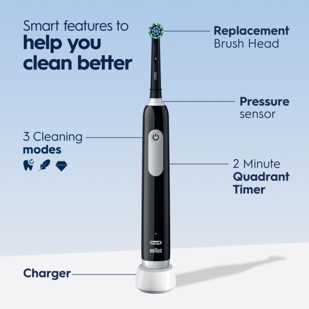 Oral-B Pro 1000 Rechargeable Electric Toothbrush, Black - dailyvitalstore