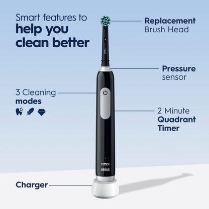 Oral-B Pro 1000 Rechargeable Electric Toothbrush, Black - dailyvitalstore