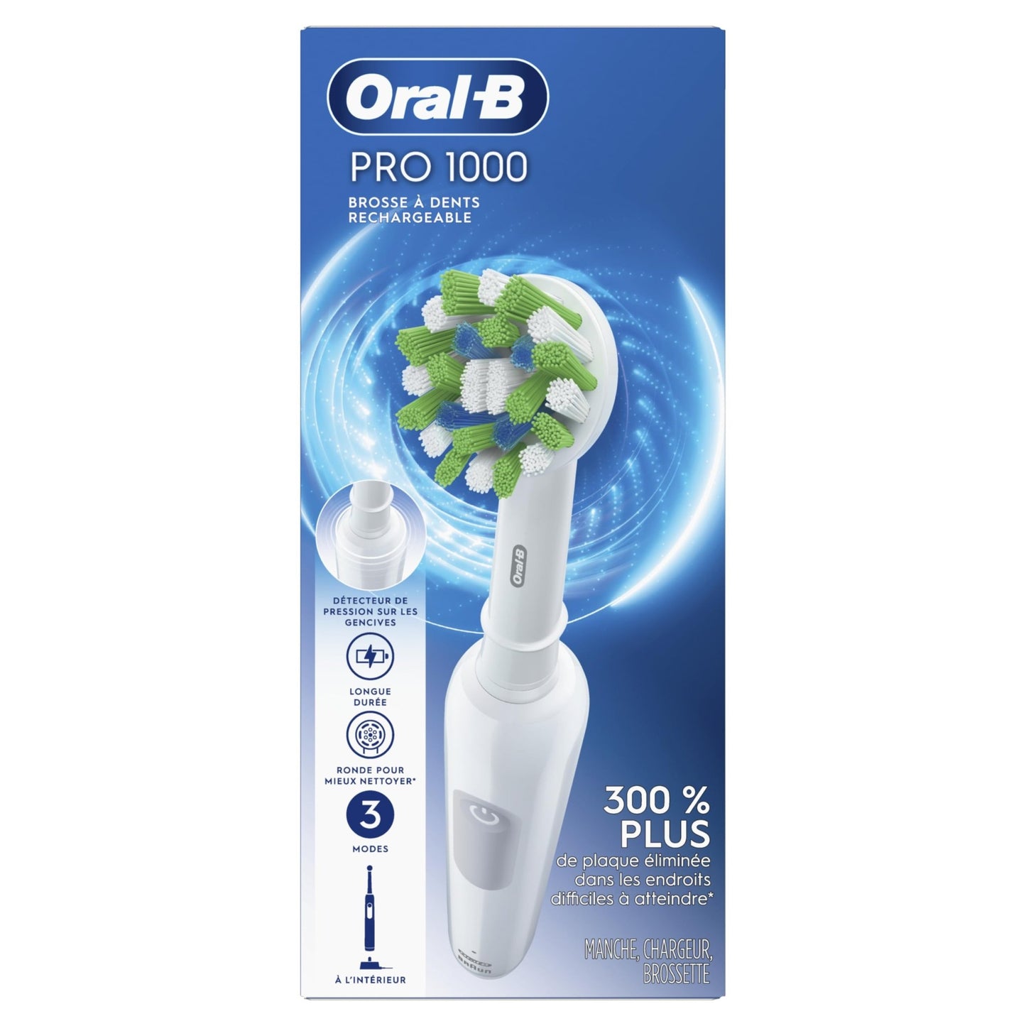 Oral-B Pro 1000 Rechargeable Electric Toothbrush, White - dailyvitalstore