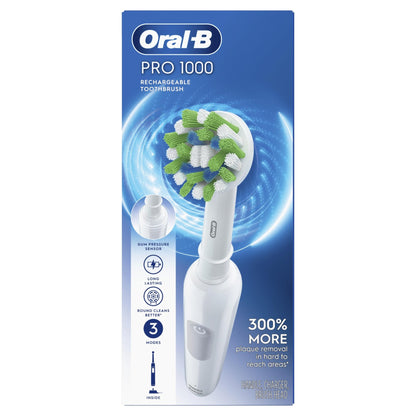 Oral-B Pro 1000 Rechargeable Electric Toothbrush, White - dailyvitalstore