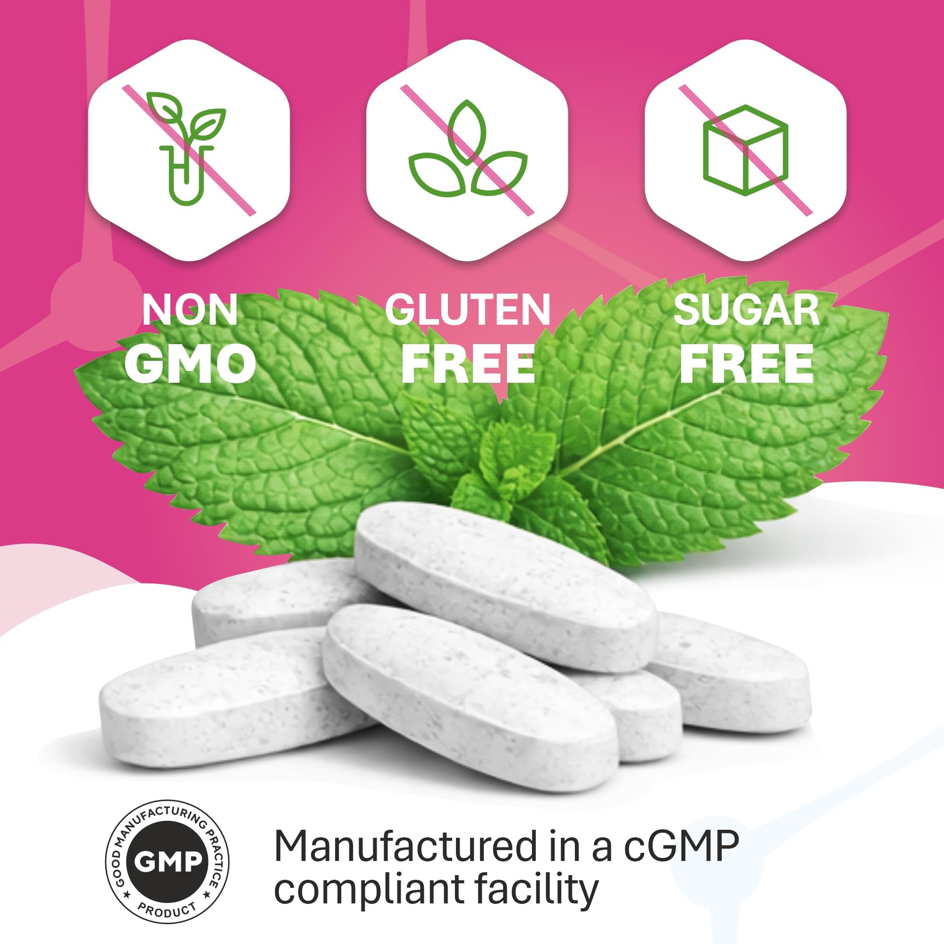 Oral Probiotics for Bad Breath & Gum Health – Dental Probiotic Chewable Mint Tablets, Sugar-Free, Gluten-Free – Made in USA – 30-Day Supply - DentOk - dailyvitalstore