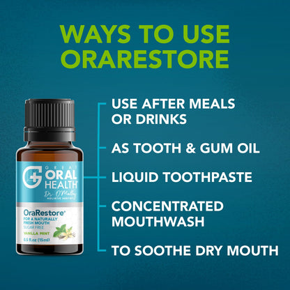 OraRestore Bad Breath Treatment for Adults Halitosis: Dentist Formulated Oral Rinse Concentrate Tooth Oil Liquid Toothpaste, Fresh Breath Mouthwash for Dry Mouth - dailyvitalstore