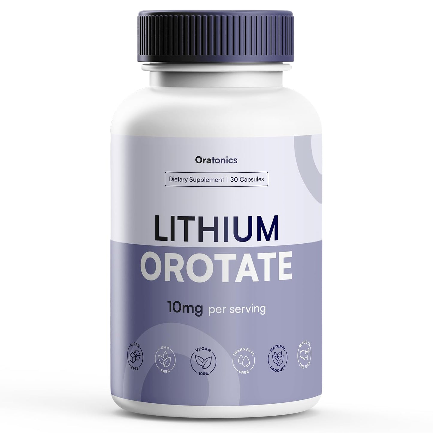 Oratonics Lithium Orotate 10mg – Trace Mineral Lithium Supplement for Daily Balance & Cognitive Clarity – Low-Dose, Highly Absorbable Formula – Vegan - dailyvitalstore