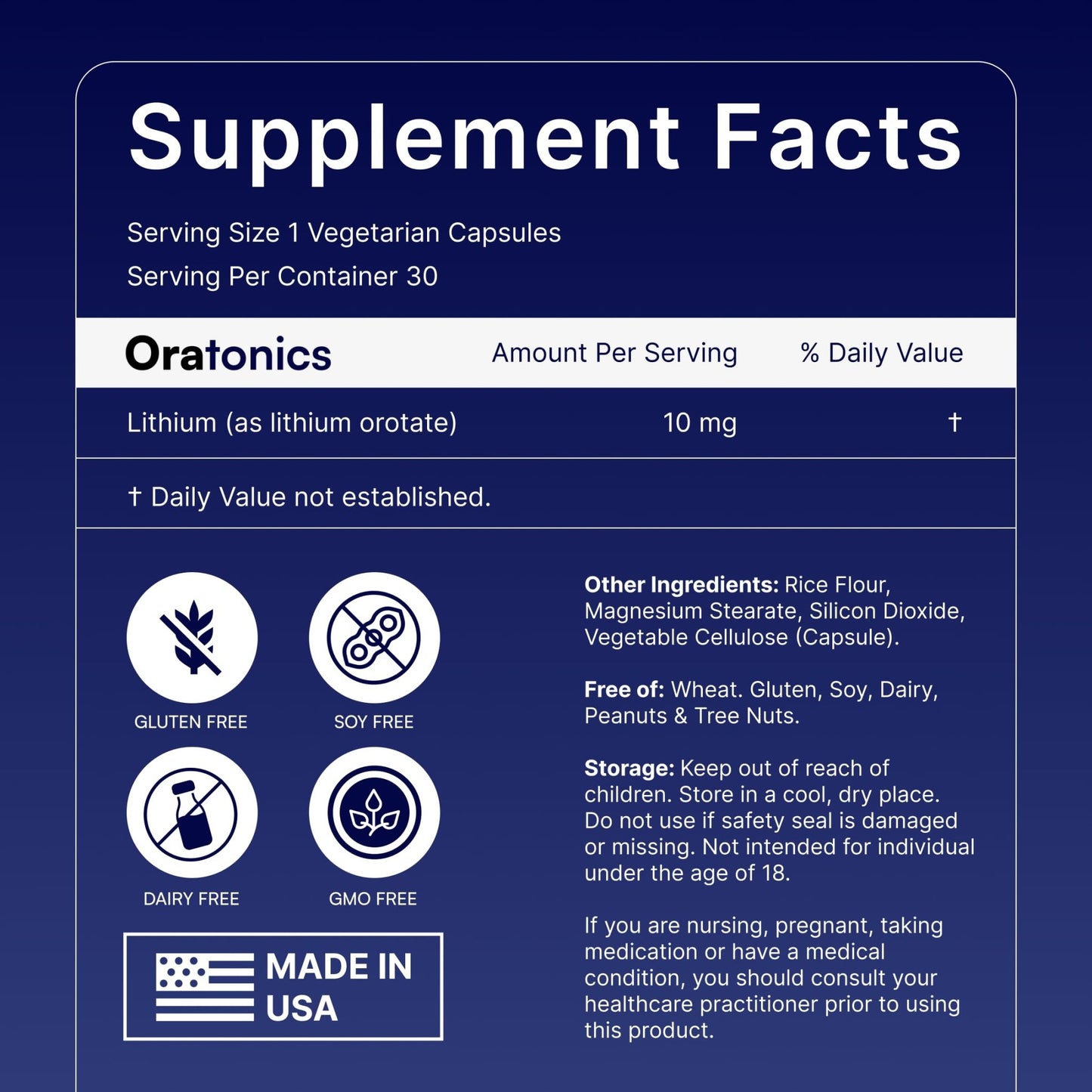 Oratonics Lithium Orotate 10mg – Trace Mineral Lithium Supplement for Daily Balance & Cognitive Clarity – Low-Dose, Highly Absorbable Formula – Vegan - dailyvitalstore