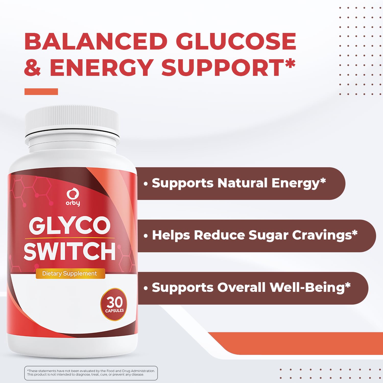 Orby GlycoSwitch – Natural Daily Wellness Supplement with Vitamin C, D3, Magnesium & Chromium – Non-GMO, GMP Certified, Made in USA – 30 Capsules, 1 Month Supply - dailyvitalstore