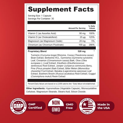 Orby GlycoSwitch – Natural Daily Wellness Supplement with Vitamin C, D3, Magnesium & Chromium – Non-GMO, GMP Certified, Made in USA – 30 Capsules, 1 Month Supply - dailyvitalstore