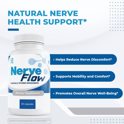 Orby NerveFlow – Natural Daily Wellness Supplement with Magnesium, Turmeric & CoQ10 – Non-GMO, GMP Certified, Made in USA – 30 Capsules, 1 Month Supply - dailyvitalstore