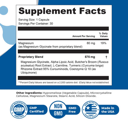 Orby NerveFlow – Natural Daily Wellness Supplement with Magnesium, Turmeric & CoQ10 – Non-GMO, GMP Certified, Made in USA – 30 Capsules, 1 Month Supply - dailyvitalstore