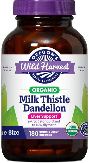 Oregon's Wild Harvest Milk Thistle Dandelion, Organic, 180 Count - dailyvitalstore