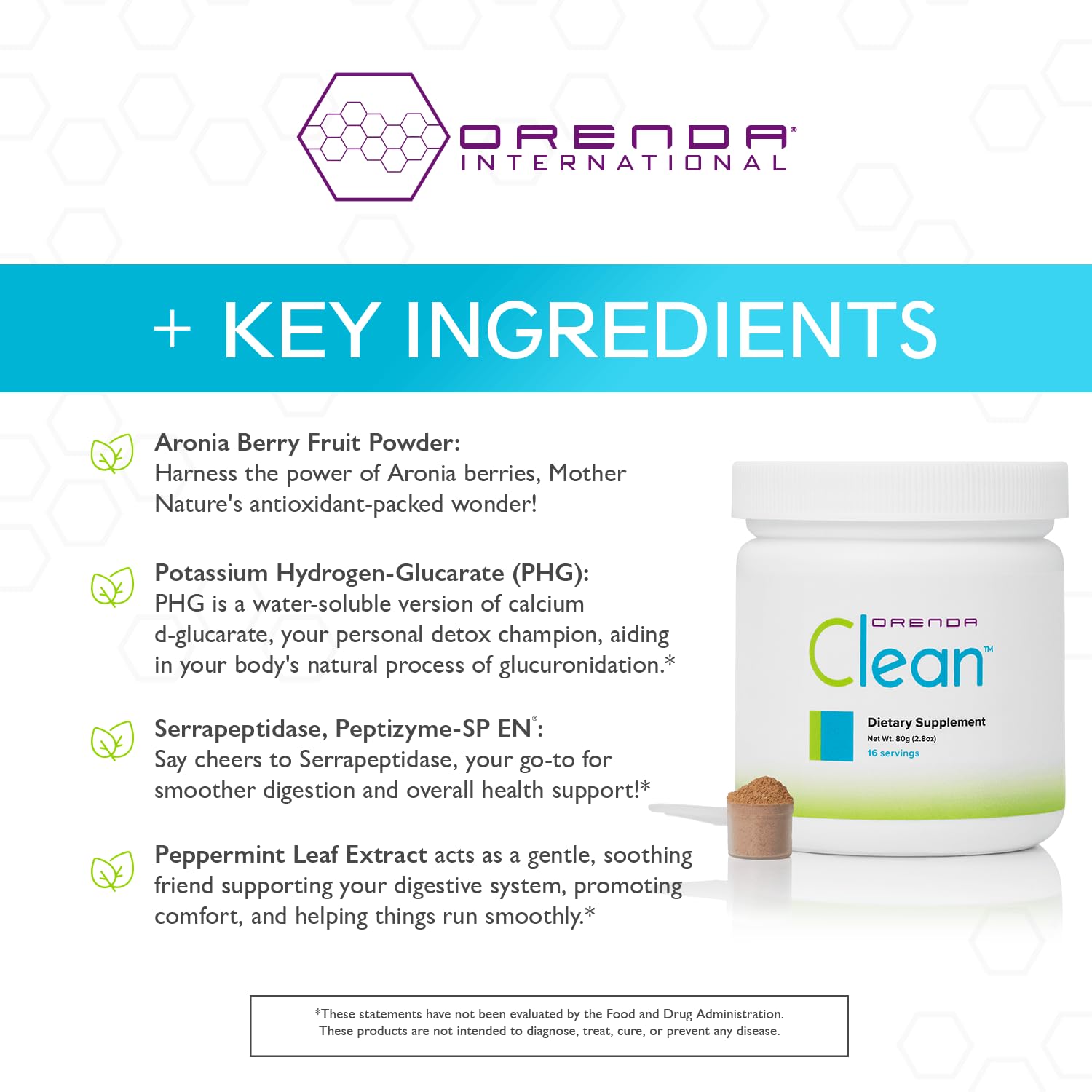 Orenda Clean - Peptizyme-SP EN, Aronia Berry, Aloe Vera and More for Digestive Support - Nutrient-Rich Supplement for Wellness - 80g, 16 Servings - dailyvitalstore