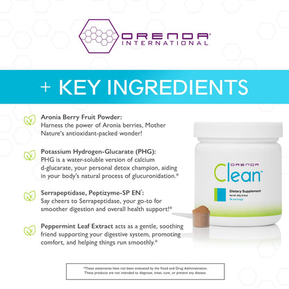 Orenda Clean - Peptizyme-SP EN, Aronia Berry, Aloe Vera and More for Digestive Support - Nutrient-Rich Supplement for Wellness - 80g, 16 Servings - dailyvitalstore