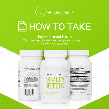 Orenda Immune + Detox - Specialized Formula with Calcium d-Glucarate, Beta 1,3 Glucans & IMMUSE® for Wellness and Balance - 120 Capsules - dailyvitalstore