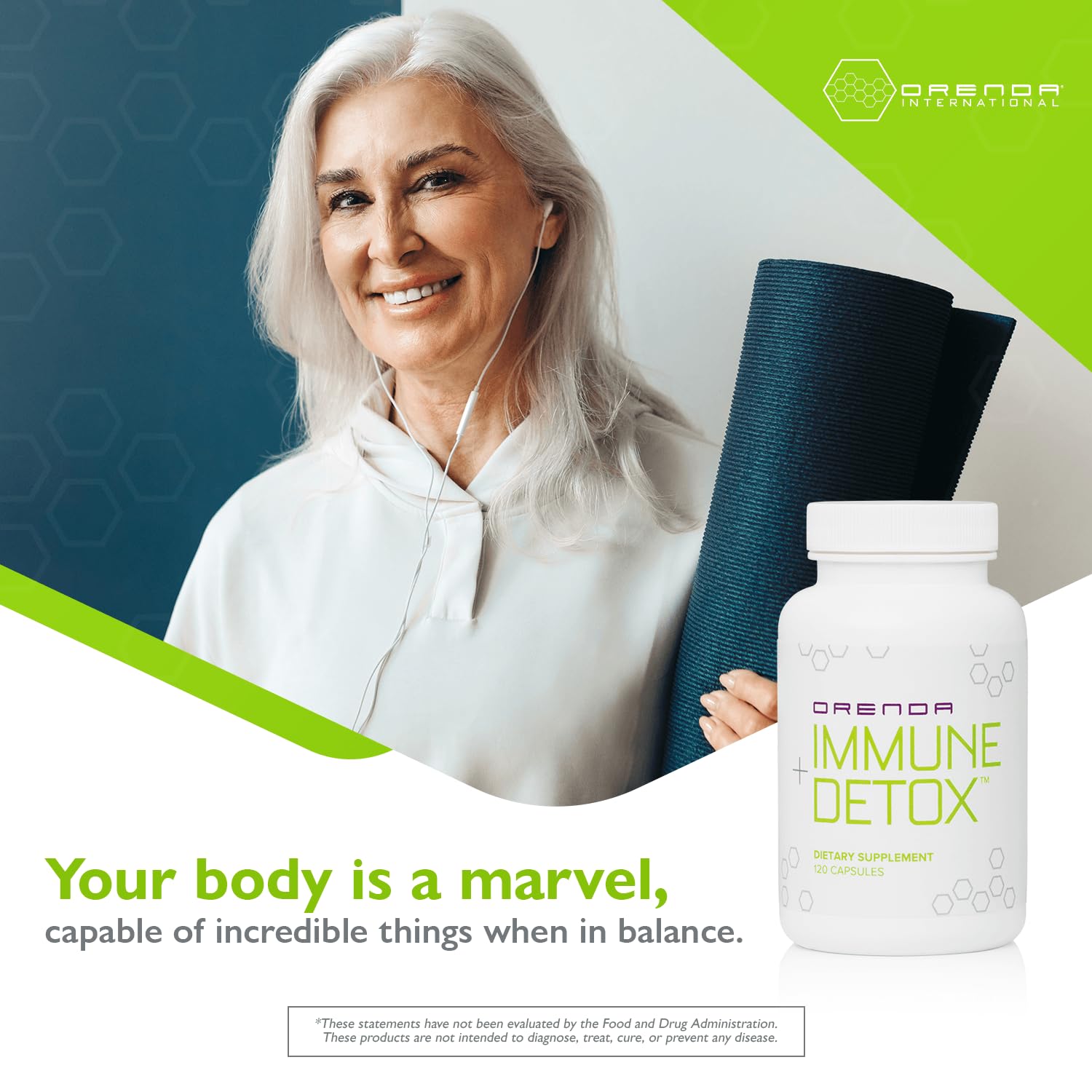 Orenda Immune + Detox - Specialized Formula with Calcium d-Glucarate, Beta 1,3 Glucans & IMMUSE® for Wellness and Balance - 120 Capsules - dailyvitalstore