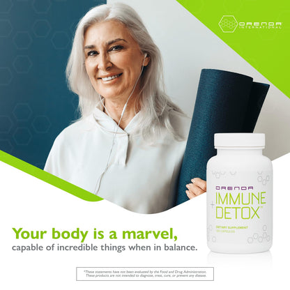 Orenda Immune + Detox - Specialized Formula with Calcium d-Glucarate, Beta 1,3 Glucans & IMMUSE® for Wellness and Balance - 120 Capsules - dailyvitalstore
