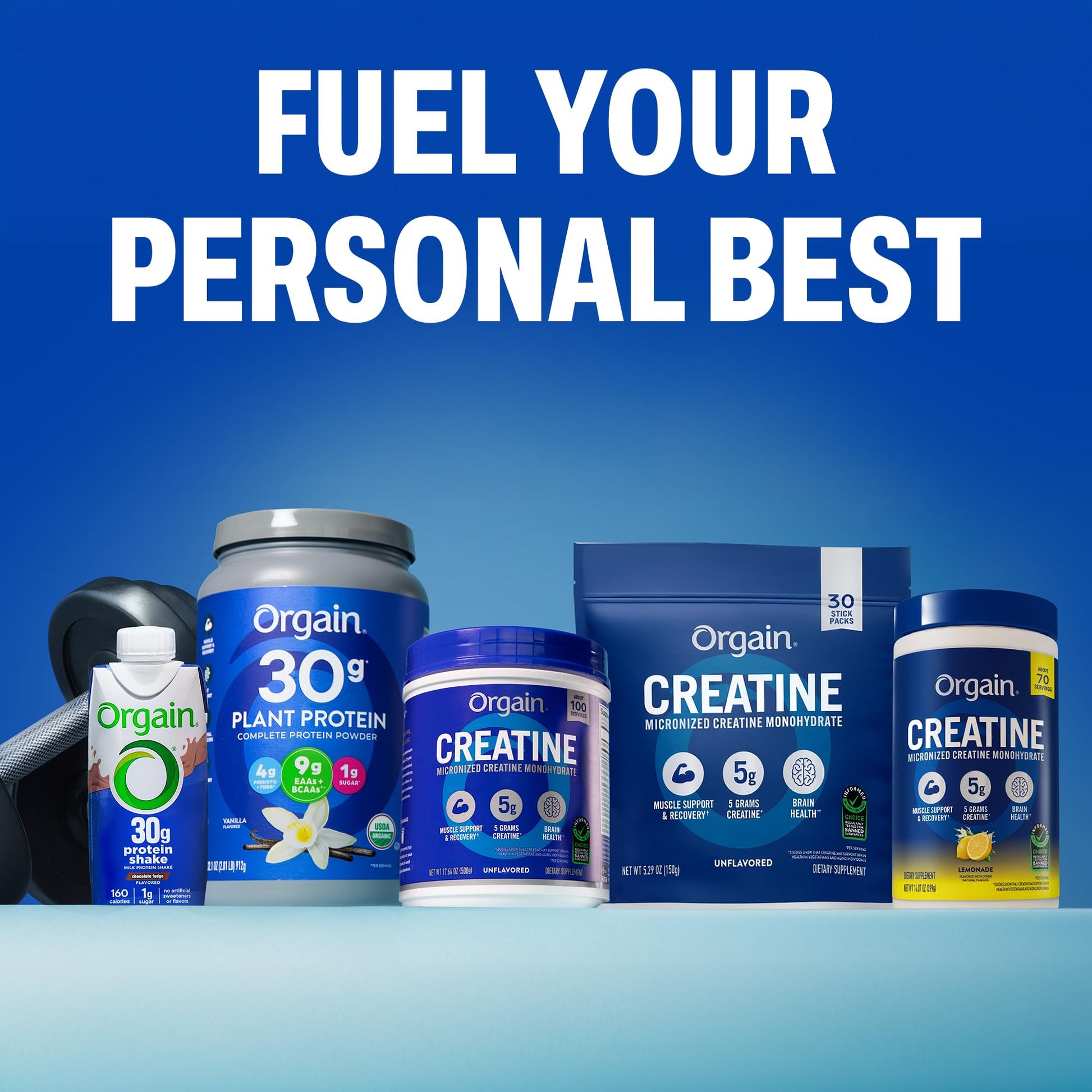 Orgain Creatine Monohydrate Micronized Powder, Lemonade Flavored, 5g Creatine, 70 Servings, Supports Muscle Growth, Post Workout Recovery - dailyvitalstore